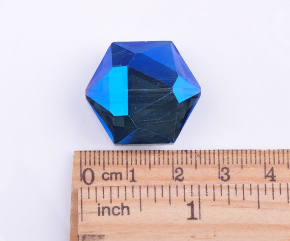 5pcs Big 22mm Hexagon Faceted Crystal Glass Loose Craft Beads for Jewelry Making 5pcs Big 22mm Hexagon Faceted Crystal Glass Loose Craft Beads for Jewelry Making