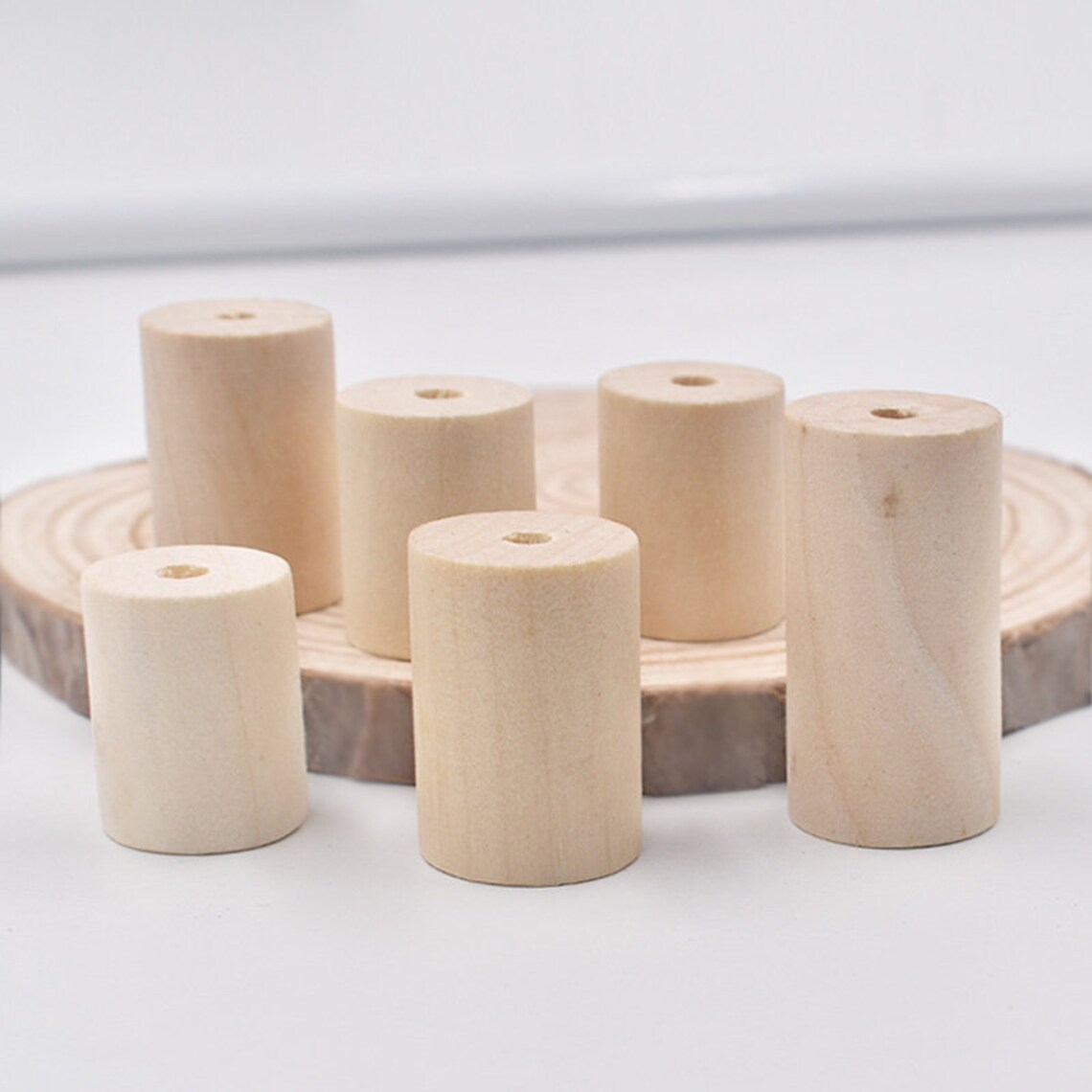 5pcs Cilindro De Madera Natural 20x25mm 20x30mm 20x40mm Loose Etsy