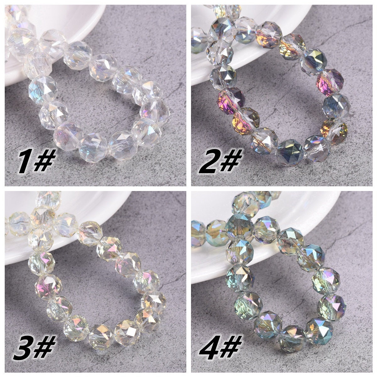 Sferetta Sfaccettata 6 Mm Foro Passante, Cristallo Vetro Molato - Foto 10