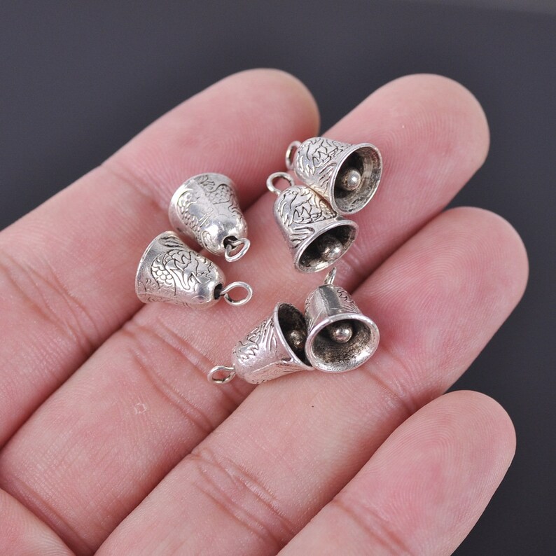 20pcs 13X9mm Tibetan Silver Metal Alloy No Ringing Bells Crafts DecoratIon Findings Jewelry Making JS413