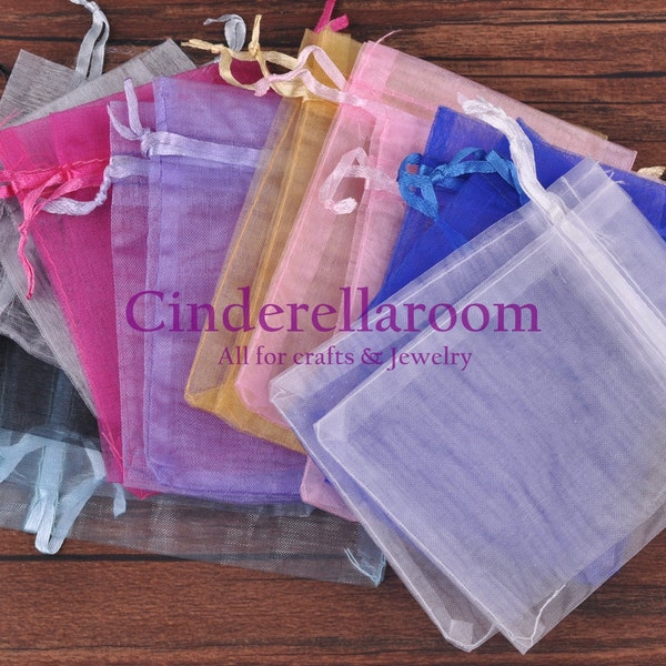 Wholesale 100pcs Sheer Organza Bags,Wedding Decoration,Party Favor Gift Candy Bags, 7x9cm/9x12cm/10X15cm Jewelry Pouches Packing LP001~LP003