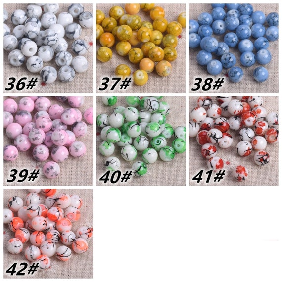 Colorful Round 8mm 10mm Opaque/Crystal Glass Loose Beads Lot For Jewelry  Making DIY Bracelet Findings