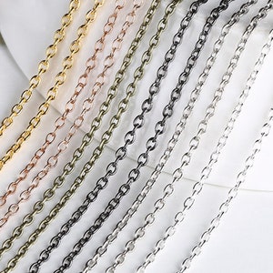 5meters/100meters 3/4/5.5/8mm Metal Iron Oval Open Link Metal Jewelry Making Chain Necklace JS541~544