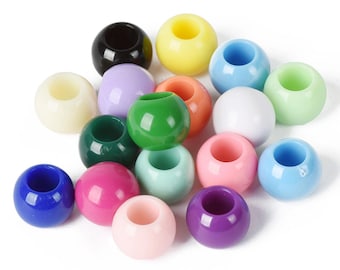 50 pcs Brillant Rondelle Forme 10 mm Acrylique En Plastique Lâche Grand Trou Perles En Gros Lot Pour Artisanat Fournitures DIY Fabrication de Bijoux Résultats