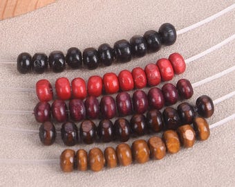 Wholesale Bulk 1000pcs Nature Natural Wood Rondelle Loose Seed Spacer Beads Jewelry Making Crafts Findings New DIY---5 Colors MT100