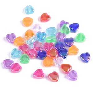 100pc 9x8mm acrylic heart shape beads-6691 100pc 9x8mm acrylic heart shape beads-6691