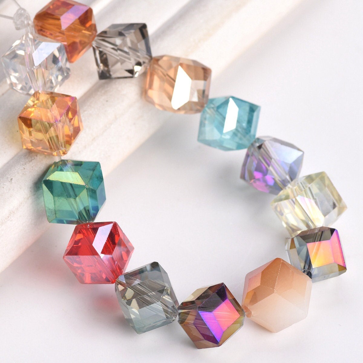 10pcs 20mm Big Round Faceted Crystal Glass Beads – Perfect For Jewelry Making 2 thumbnail image