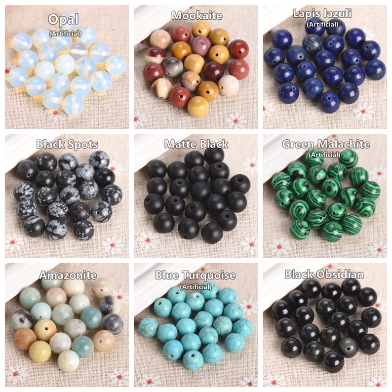 Natural Stone Round 4mm 6mm 8mm 10mm 12mm Loose Gemstone Beads Lot For Jewelry Making DIY Bracelet zdjęcie 4