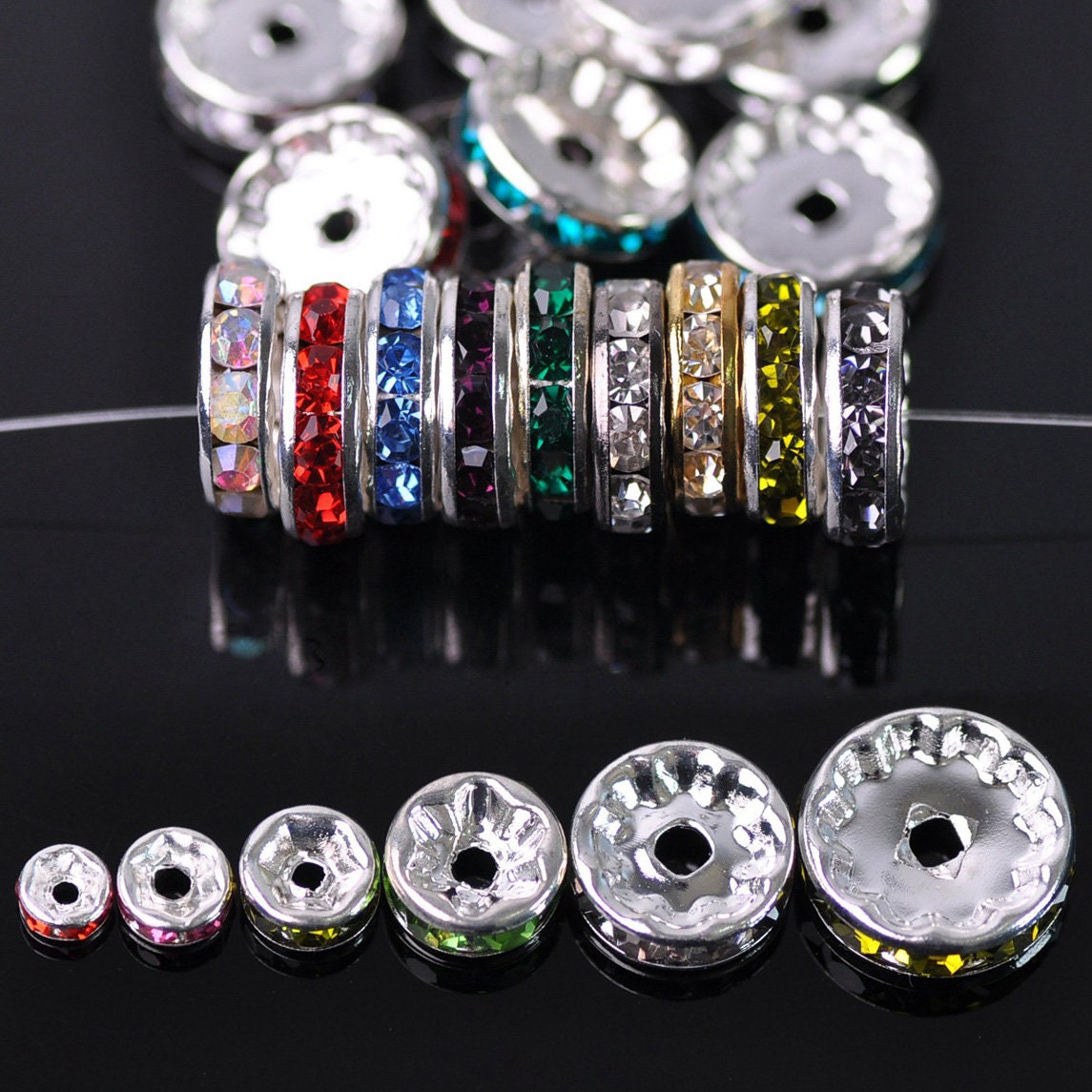 Perles d'eau douce multicolores à dos plat et à haute brillance de 6 à 7 mm