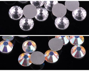 50pcs SS40 8mm DMC Hot-fix Iron-on Clear Rhinestones Flat Back Faceted Crystal Glass Embellishments Crafts jewelry Making Findings TZ006