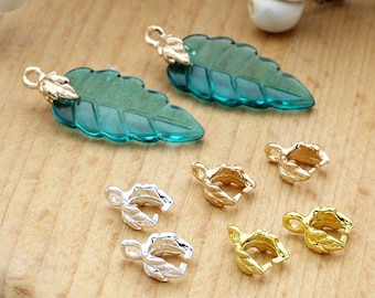 20pcs Gold/Silver Color 10x8mm Metal Alloy Connectors Snap Bail Beads Pinch Clasp Clips Pendant Hooks For Jewelry Making DIY Findings