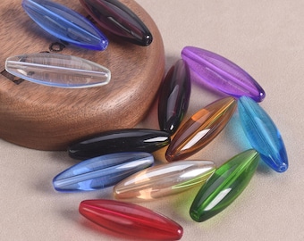 5pcs Long Oval Rugby Shape 40x12mm Crystal Glass Loose Beads For Jewelry Making DIY Curtain Findings