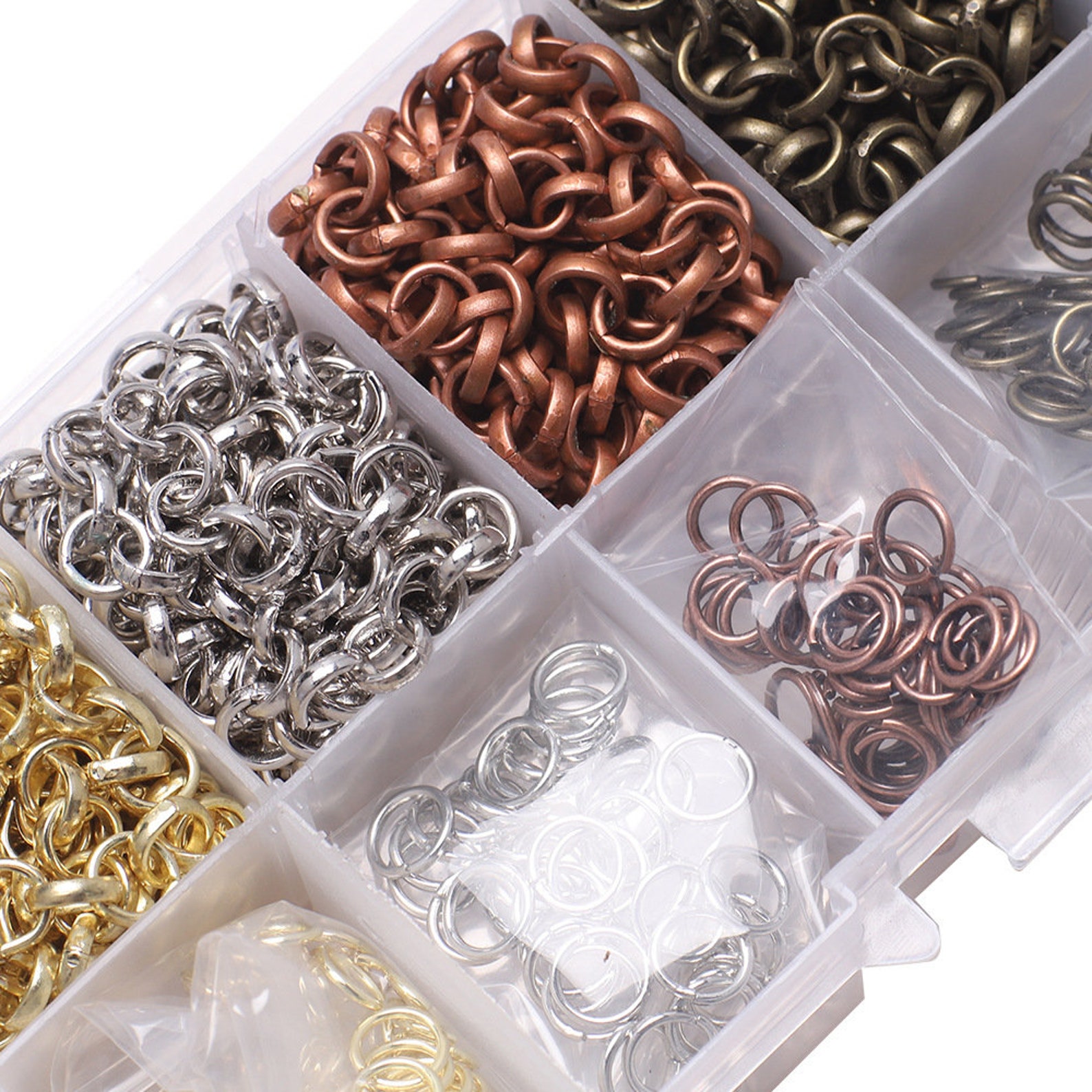 1 Box 5 Colors Metal Jewelry Making Kit Chain Split Jump Ring | Etsy