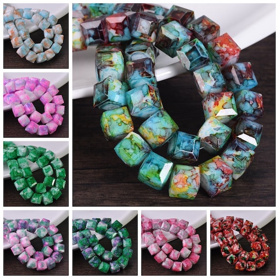 6mm/8mm/10mm Wholesale Charms Glass Crystal Faceted Cube Spacer Bead Findings# 