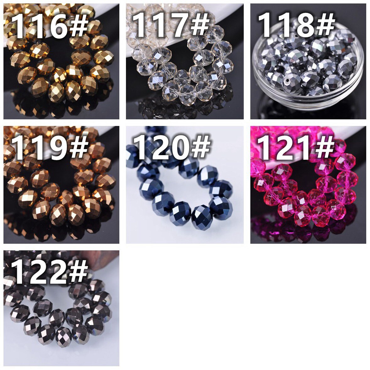Luzhengyang 50 Paquetes De Cristal Facetado Rondelle