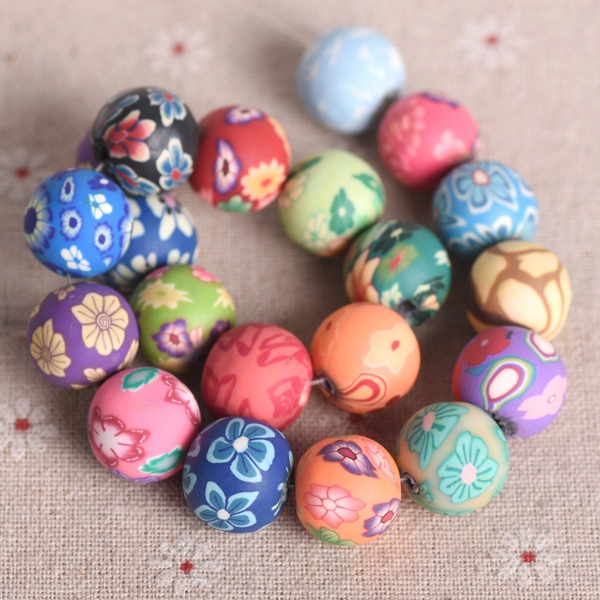 Handmade polymer clay beads deals