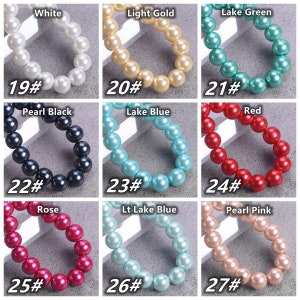 100pcs 8mm Mixed Glass Pearl Beads – Assorted 25 Colors, Round Loose Spacer Beads For Jewelry Making