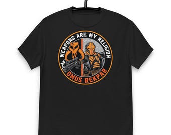 Camiseta unissex "As armas são minha religião" do Mandaloriano