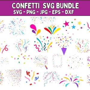 Confetti Svg Bundle, Confetti Png, Confetti Clipart, Birthday Party Svg, Confetti Dxf, Confetti, Svg Files For Cricut, Instant Download
