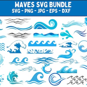 Ocean Waves SVG Bundle: Nautical Cut Files (Digital Download)