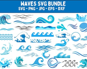 Wave svg bundle, Water waves svg, Ocean waves svg, Drop svg, Tidal waves svg, Nautical svg, Ocean life svg, Wave cut files