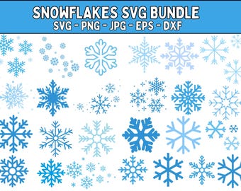 Sneeuwvlok SVG-bundel: wintergesneden bestanden voor Cricut, Silhouette, Glowforge