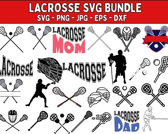 Lacrosse SVG-paket, Clipart-klippfiler (digital nedladdning)