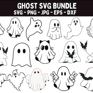Ghost bundle svg, Ghost Svg, Halloween Svg, Cute Ghost Svg, Ghost Clipart, Halloween Clipart, Ghost Files For Cricut, Ghost Silhouette