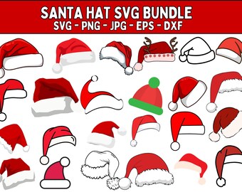 Santa Hat SVG Bundle: Christmas Cut Files (Digital Download)