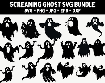 Ghostface Scream SVG Bundle: Halloween Cricut Files (Digital Download)