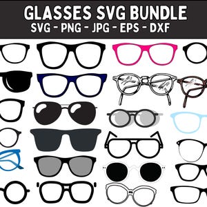Glasses SVG Bundle: Vintage & Round Styles (Digital Download)
