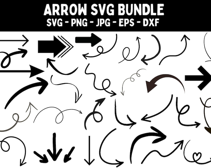 Hand Drawn Arrow SVG Bundle: 42 Designs (SVG, PNG) - Etsy Canada