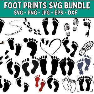 Footprints SVG Bundle, Foot Prints Png Bundle, Baby Feet SVG, Baby Footprint Svg, Feet svg, Baby Birthday Clipart, Cut Files for Cricut