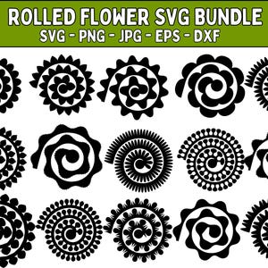 Rolled Flower Svg, Rolled Flower Template, Paper Flower, 3d Flower Svg, Rolled Paper Flowers, Cricut Flower Svg, Wedding Flower Svg, Digital