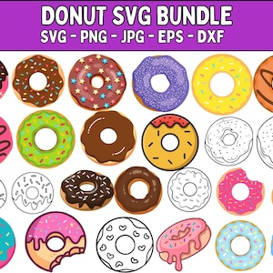 Donut SVG, Donut SVG Bundle, Donut Clipart, Doughnut svg, Sprinkle Donut svg file, Cutting Files, cake svg, Icing, Sprinkles, PNG