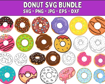 Donut SVG, Donut SVG Bundle, Donut Clipart, Doughnut svg, Sprinkle Donut svg file, Cutting Files, cake svg, Icing, Sprinkles, PNG