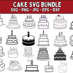 Pakiet Cake SVG, Cupcake Svg, Birthday Cake Svg, Pakiet Cake PNG, Clipart Cake, Pliki Cut Cake SVG dla Cricut, Bakery Svg, Muffin Svg