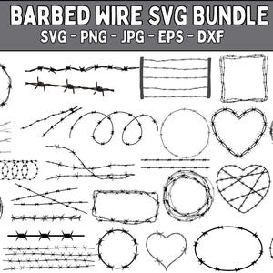 Barbed Wire SVG Bundle: Silhouette Cut Files (Digital Download)