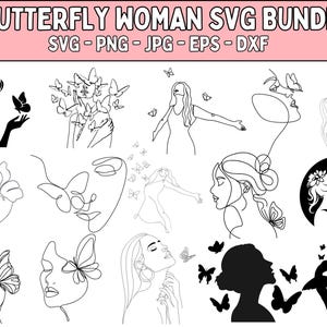 Bloemen vrouw SVG\ meisje vlinder fee svg\ vlinder bloem svg\ bloemen vlinder svg\ vrouw bloem vlinder vleugels svg