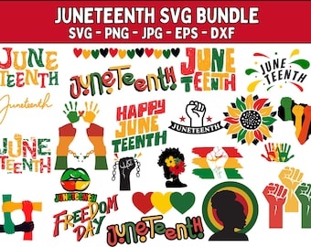 Pakiet SVG PNG z okazji Juneteenth: grafika z okazji Miesiąca Czarnej Historii (pobranie cyfrowe)