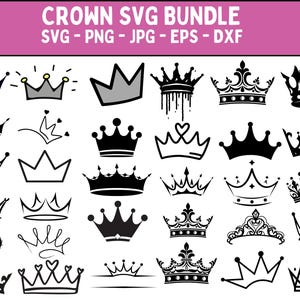 Royal Crown Svg, Crown Svg Bundle, King Crown Svg, Queen Crown Svg, Crown Clipart, Princess Tiara Svg, Cricut, Silhouette, Instant Download