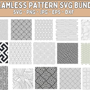 Patterns Svg Bundle, Floral Pattern Svg, Seamless Pattern Floral Svg, Geometric Svg, Lines Pattern Svg, Background Pattern Svg, Silhouette