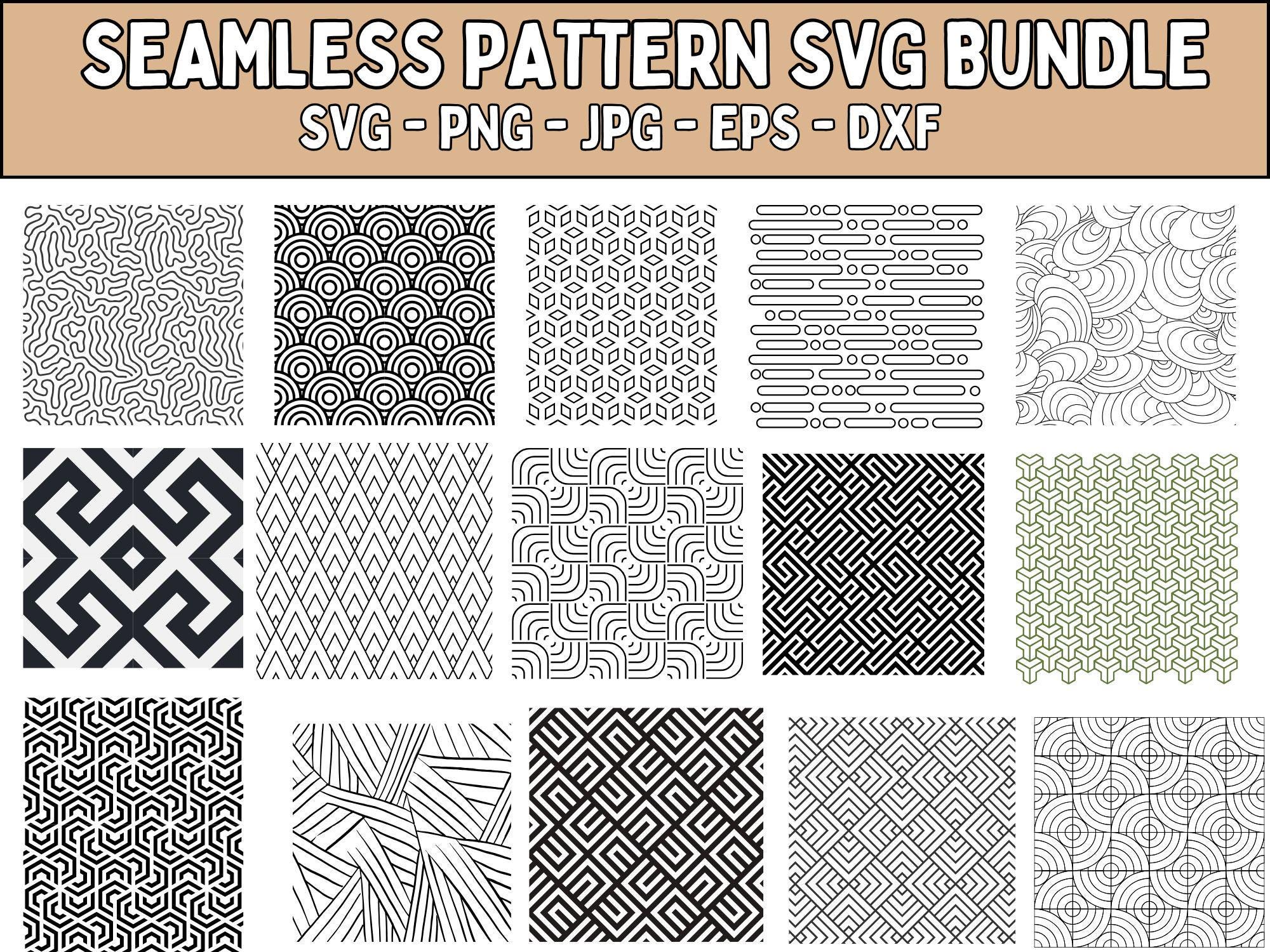 Floral & Geometric Pattern SVG Bundle: Seamless Designs (digital ...