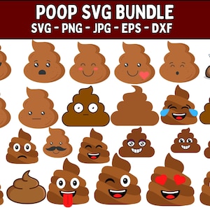 Poop Emoji Svg, Poop Emoji Svg Bundle, Poop Clipart, Layered Poop Emoji Svg, Cute Poop Emoji Svg, Poop Emoji Cut File, Kawaii Poop Emoji Svg