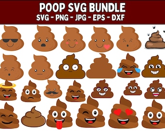 Poop Emoji Svg, Poop Emoji Svg Bundle, Poop Clipart, Layered Poop Emoji Svg, Cute Poop Emoji Svg, Poop Emoji Cut File, Kawaii Poop Emoji Svg
