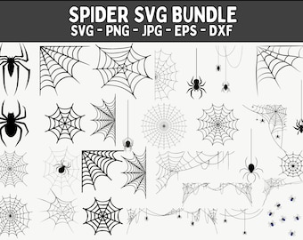 Spider & Spider Web SVG: Halloween Cut Files (Digital Download)