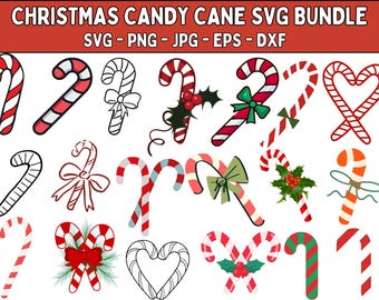 Christmas Candy Cane SVG Bundle: Holiday Clipart (Digital Download)