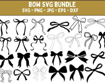 Ribbon Bow SVG Bundle: Coquette Bow Clipart (Instant Download)