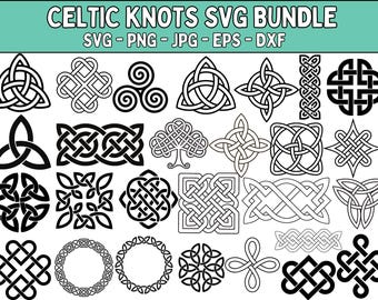 Celtic Knot SVG Bundle, Clover Crosses Clipart (Digital Download)