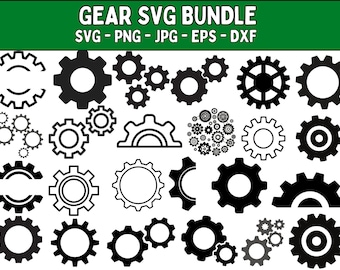 Gears SVG Bundle: Steampunk Cogs, Metal Clip Art (Digital Download)